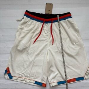 Nike Men's White Shorts with Red and Blue Accents